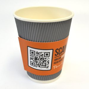 cup sleeve with qr code